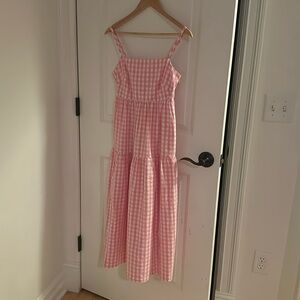 NWT J Crew Factory, Pink Gingham Dress (Bow Tie)
